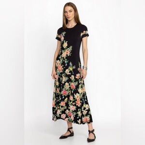 Johnny Was Janie Favorite Birdie Cap Sleeve Jersey Midi Tee Dress XXS